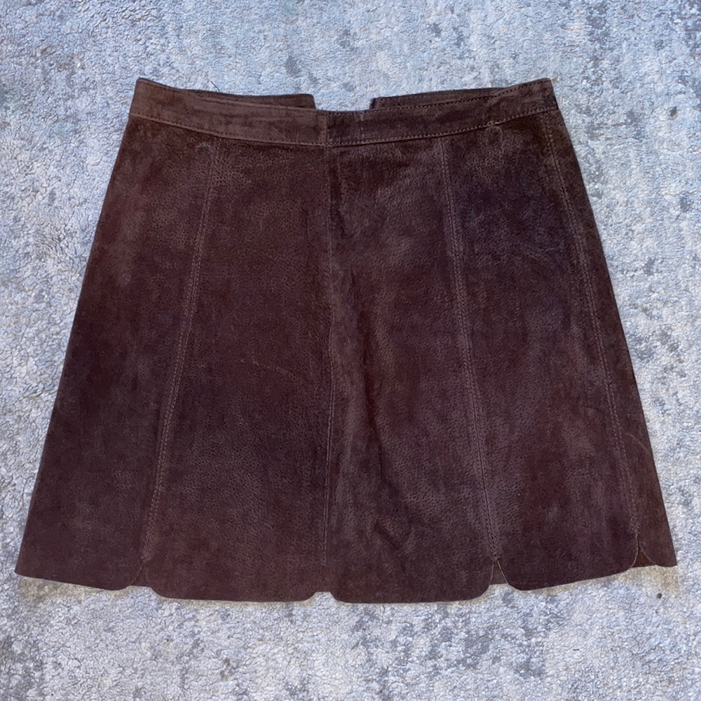 Zara brown suede a line skirt